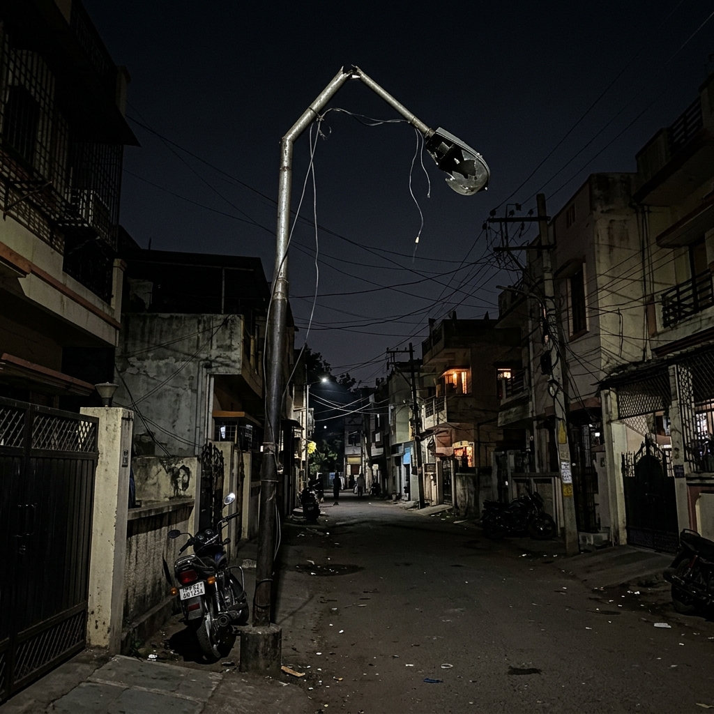 Broken streetlight